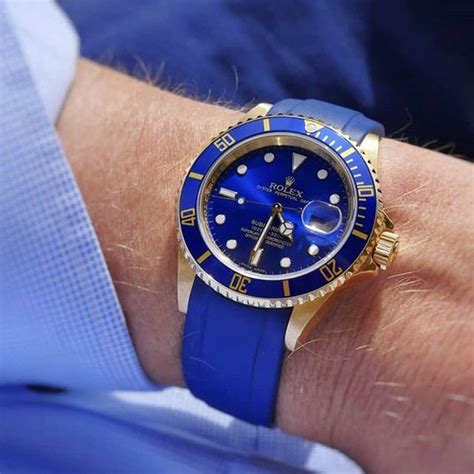 blue rolex rubber strap|Rolex rubber strap for submariner.